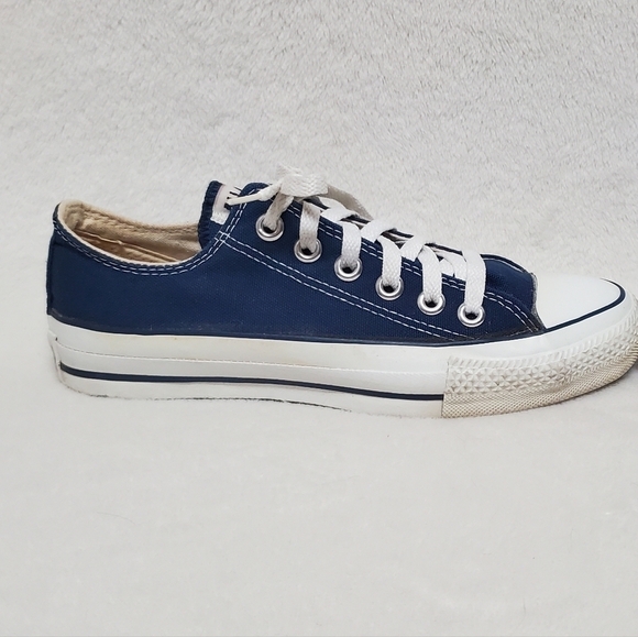 𝅺VINTAGE 80s Converse Chuck Taylor All-star Blue USA Made Low Top Sneakers 7-7.5 - Picture 2 of 13